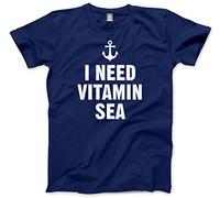 HotScamp I Need Vitamin Sea Men's Unisex T-Shirt - Navy X-Large