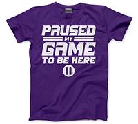 HotScamp I Paused My Game to Be Here - Kids T-Shirt - Gamer Gaming Console 12-13 Years Purple