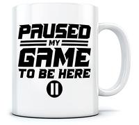 HotScamp I Paused My Game to Be Here - Mug for Tea Coffee - Gamer Gaming Console One Size White