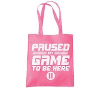 HotScamp I Paused My Game to Be Here - Tote Shopping Bag - Gamer Gaming Console One size pink