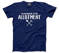 HotScamp I'd Rather Be at My Allotment T-Shirt - Funny Gardener Shed Love My Garden Owner Gardening Vegetable Patch - L Navy