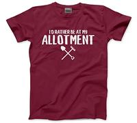 HotScamp I'd Rather Be at My Allotment - Mens and Youth Unisex T-Shirt - Funny Gardener Shed Love My Garden XXL Maroon