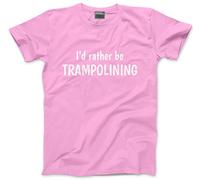 HotScamp I'd Rather Be Trampolining Kids T-Shirt - Pink 7-8 Years