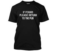 HotScamp If Found Please Return to The Pub Men's Unisex T-Shirt - Black Large