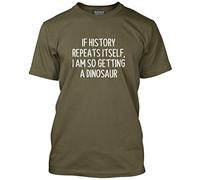HotScamp If History Repeats Itself Men's Unisex T-Shirt - Khaki Small