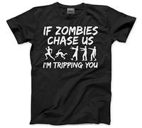 HotScamp If Zombies Chase us I'm Tripping You Kids T-Shirt - Black 9-11 Years