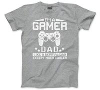 HotScamp I'm a Gamer Dad Computer Game Gaming Men's Unisex T-Shirt - Heather Grey XX-Large