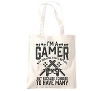HotScamp I'm A Gamer - Tote Shopping Bag - Gamer Computer Game Gaming Funny Comedy Novelty Geek Nerd gamer gifts gamer t shirt eat sleep game repeat gift call duty PS4 steam One size natural