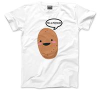 HotScamp I'm A Potato - Mens and Youth Unisex T-Shirt - Funny Vegetable Food 3-4 Years White