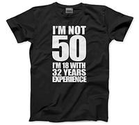 HotScamp I'm Not 50 50th Birthdays Men's Unisex T-Shirt - Black Large