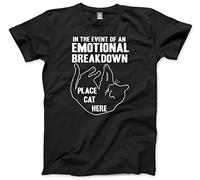 HotScamp in case of Emotional Breakdown Place Cat Men's Unisex T-Shirt - Black XX-Large
