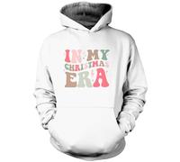 HotScamp In My Christmas Era - Funny Retro Xmas Unisex Hoodie for Kids, Teens and Adults - Christmas Jumper Clothing Swift Tour Vibe - S White