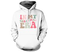 HotScamp In My Christmas Era - Funny Retro Xmas Unisex Hoodie for Kids, Teens and Adults - Christmas Jumper Clothing Swift Tour Vibe - XL White