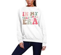 HotScamp In My Christmas Era - Funny Retro Xmas Unisex Sweatshirt for Kids, Teens and Adults - Christmas Jumper Clothing Swift Tour Vibe - 12-13 Years White