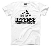 HotScamp in My Defence I was Left Unsupervised Kids T-Shirt - White 9-11 Years