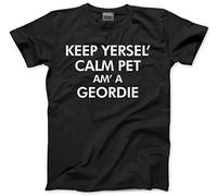 HotScamp Keep Yersel' Calm I'm A Geordie Men's Unisex T-Shirt - Black X-Large
