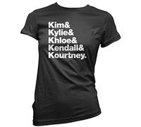 HotScamp Kim, Kylie, Khloe, Kendall & Kourtney Women's T-Shirt - Black 16