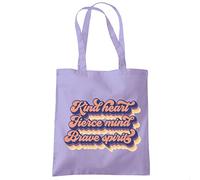 HotScamp Kind Heart, Fierce Mind, Brave Spirit - Tote Shopping Bag - Happy Positive Spiritual One size lavender purple