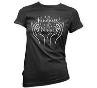 HotScamp Kindness is Magic - Womens T-Shirt - Happiness Positivity Spiritual 16 Black
