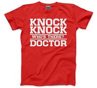 HotScamp Knock Knock Who's There? Doctor Kids T-Shirt - red 7-8 Years