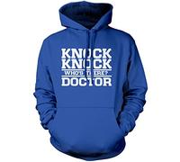 HotScamp Knock Knock Who's There? Doctor Unisex Hoodie - Blue Large