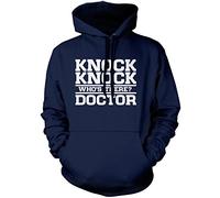 HotScamp Knock Knock Who's There? Doctor Unisex Hoodie - Navy Large