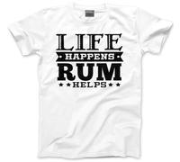 HotScamp Life Happens Cider Helps Men's Unisex T-Shirt - Funny Drink Cider Drinker English Cider Lover Bottle Brewer - XL White