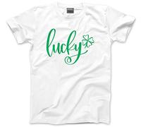 HotScamp Lucky Four Leaf Clover - Kids T-Shirt - St Patricks Irish Paddys Day Ireland 7-8 Years White