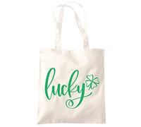 HotScamp Lucky Four Leaf Clover - Tote Shopping Bag - St Patricks Irish Paddys Day Ireland One size natural