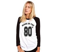 HotScamp Made in The 80s Women's Baseball Top - White/Black XXX-Large