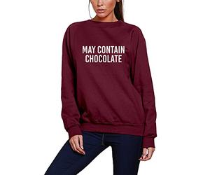 HotScamp May Contain Chocolate - Youth & Womens Sweatshirt - Lover Addict Choc XL Maroon