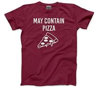 HotScamp May Contain Pizza Slice - Kids T-Shirt - Lover Addicted to Pizza 12-13 Years Maroon