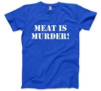 HotScamp Meat is Murder Vegetarian Vegan Men's Unisex T-Shirt - Blue Large