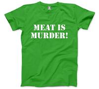 HotScamp Meat is Murder Vegetarian Vegan Men's Unisex T-Shirt - Green Medium