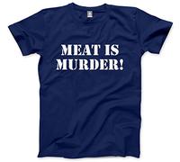 HotScamp Meat is Murder Vegetarian Vegan Men's Unisex T-Shirt - Navy X-Large