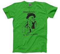 Migration is not a Crime Banksy Men's Unisex T-Shirt - Green XX-Large