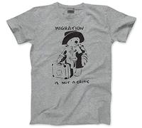 Migration is not a Crime Banksy Men's Unisex T-Shirt - Heather Grey Small