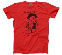 Migration is not a Crime Banksy Men's Unisex T-Shirt - red Large