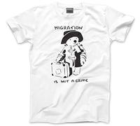 Migration is not a Crime Banksy Men's Unisex T-Shirt - White Medium