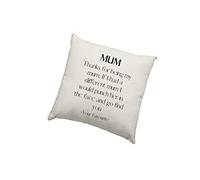 HotScamp Mother's Day Cushion Cover - If I Had a Different Mum I Would Punch Her Funny Scatter Cushion Home Accessory Pillow Bedroom Funny Mother's Day Mum Mummy - Natural Canvas 40x40cm