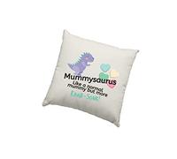 HotScamp Mother's Day Cushion Cover - MummySaurus Normal Mummy But Rawr-some Scatter Cushion Home Accessory Pillow Bedroom Funny Mother's Day Birthday Christmas Mum Mummy - Natural Canvas 40x40cm