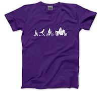 HotScamp Motorbike Evolution - Kids T-Shirt - Biker Motorcycle Dirt Bike 5-6 Years Purple