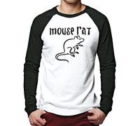 HotScamp Mouse Rat Men's Baseball Top - White/Black Large