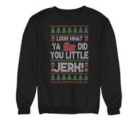 HotScamp Movie Christmas Jumper for Men and Women - Look What You Did Ya Little Jerk! Sweatshirt - Xmas Sweater Kevin Film Character 90s Vintage Nostalgia Retro Sweater Christmas Jumpers Black Large