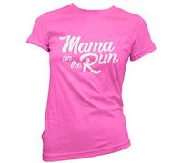 HotScamp Mum on The Run - Womens T-Shirt - Mum Mummy Mama 10 Pink