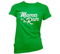 HotScamp Mum on The Run - Womens T-Shirt - Mum Mummy Mama 14 Green
