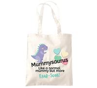 HotScamp MummySaurus Normal Mummy But Rawr-some - Tote Shopping Bag - Mother's Day Mum Mama Mummy One size natural