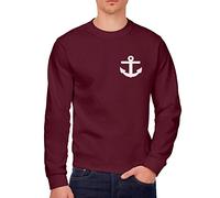 HotScamp Nautical Anchor Pocket Logo Men's Sweatshirt - Maroon Large