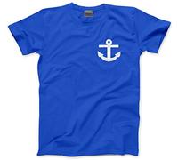 HotScamp Nautical Anchor Pocket Logo Men's Unisex T-Shirt - Blue X-Large