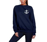 HotScamp Nautical Anchor Pocket Logo Women's Sweatshirt - Navy Large